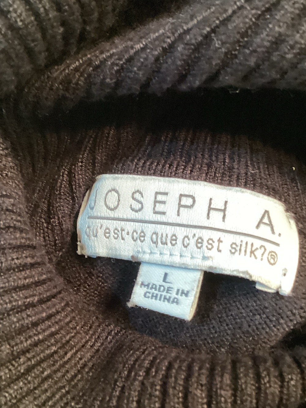 Joseph Black Ribbed Turtleneck Sweater